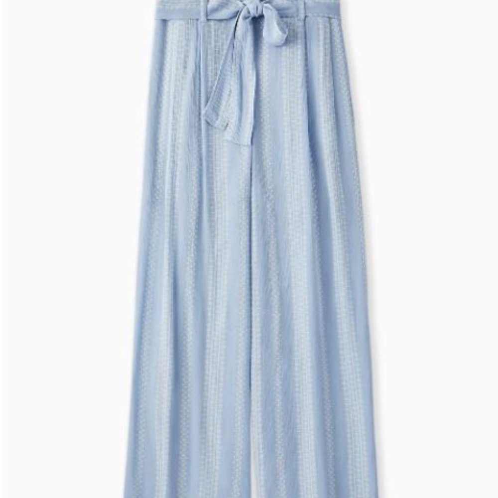 Torrid Size 1 Light Blue Geo Stripe Gauze Pants - Picture 4 of 6